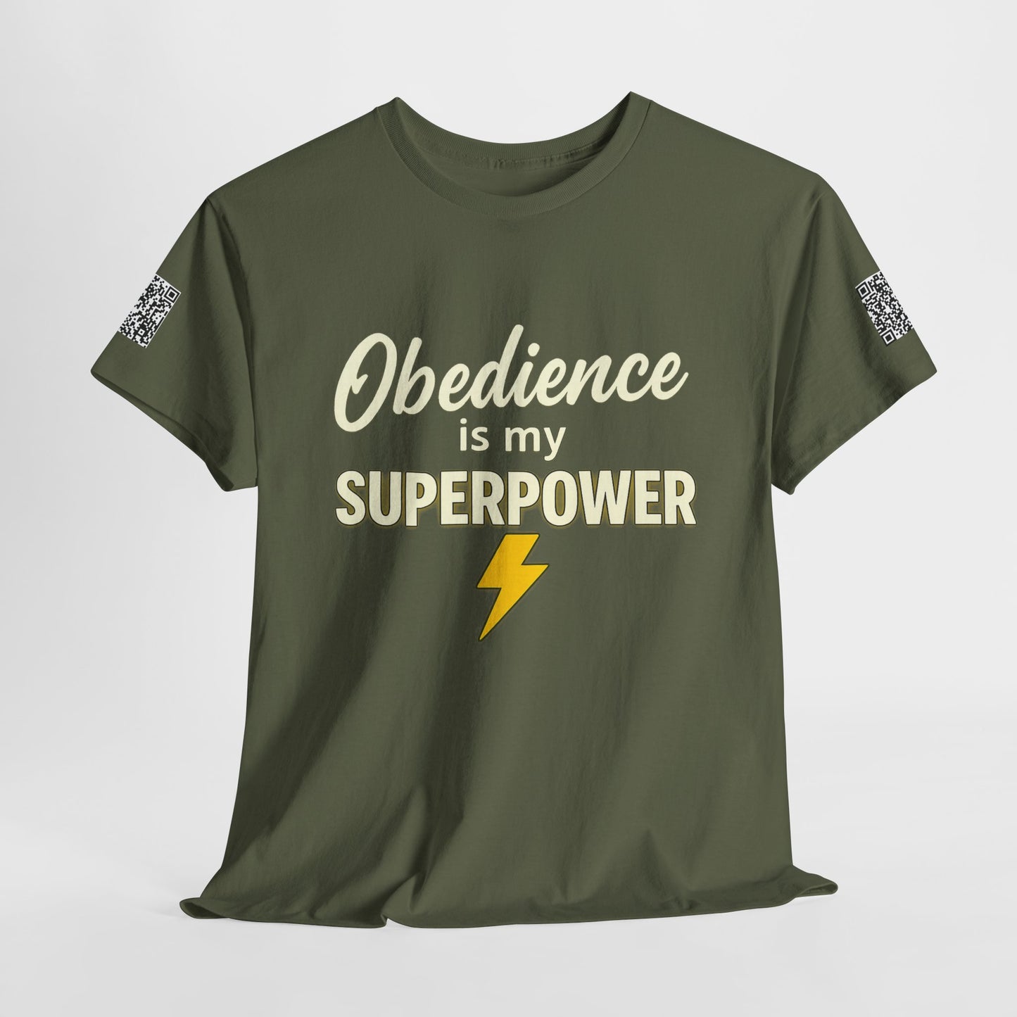 Obedience is My Superpower Tee, Inspirational T-Shirt, Faith-Based Cotton Tee, Perfect Gift for Graduations, Everyday Casual Wear