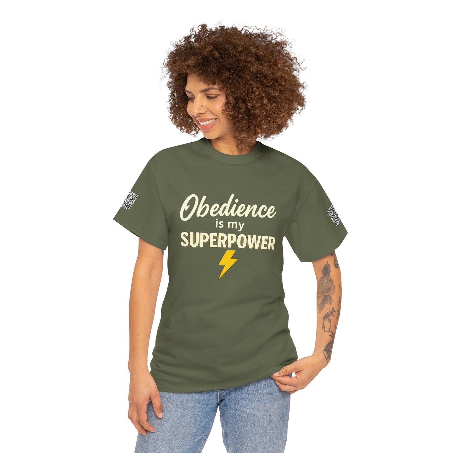 Obedience is My Superpower Tee, Inspirational T-Shirt, Faith-Based Cotton Tee, Perfect Gift for Graduations, Everyday Casual Wear