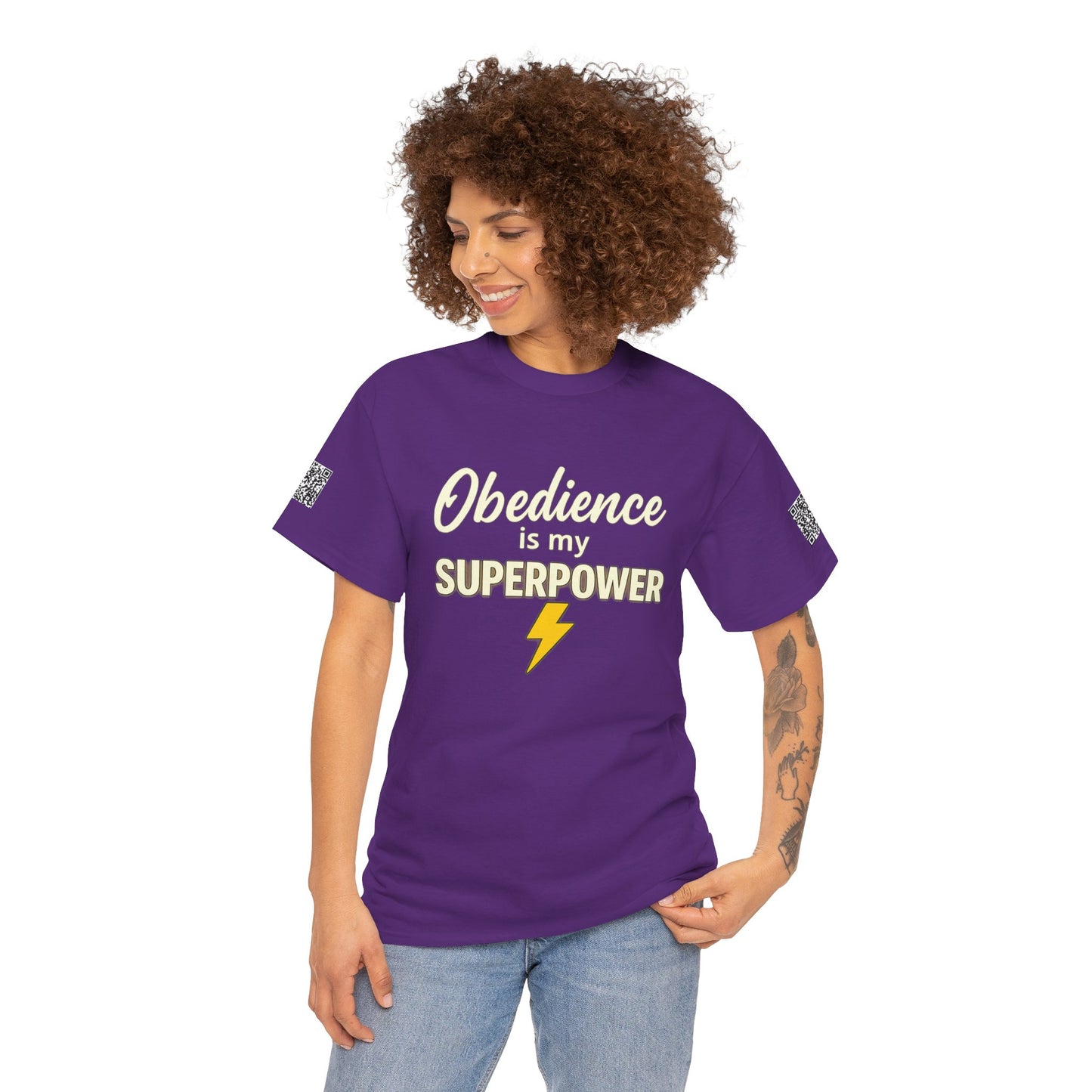 Obedience is My Superpower Tee, Inspirational T-Shirt, Faith-Based Cotton Tee, Perfect Gift for Graduations, Everyday Casual Wear