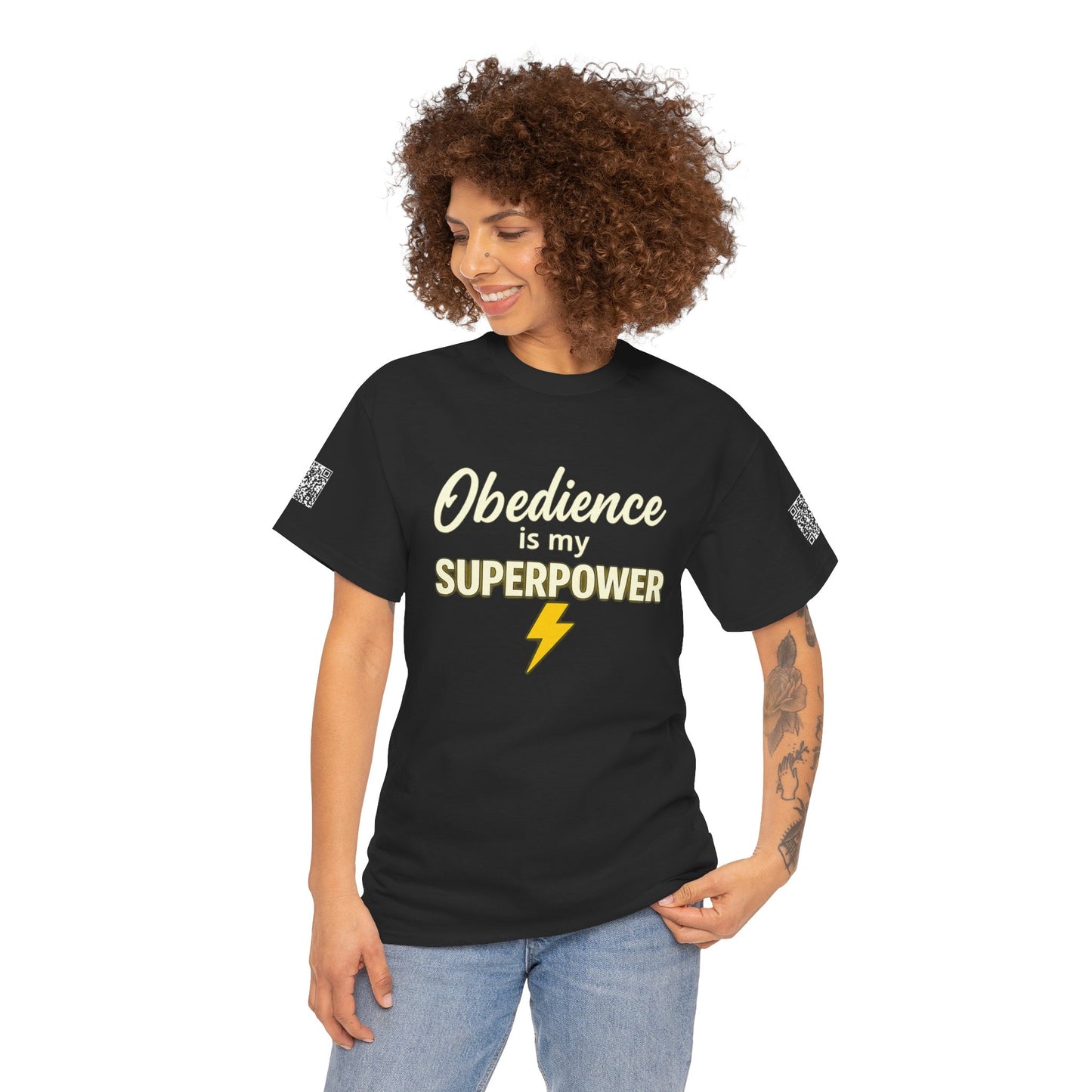 Obedience is My Superpower Tee, Inspirational T-Shirt, Faith-Based Cotton Tee, Perfect Gift for Graduations, Everyday Casual Wear