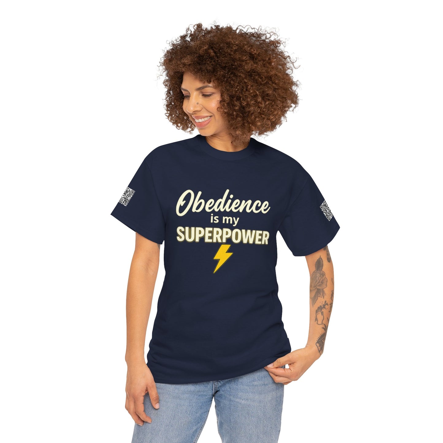 Obedience is My Superpower Tee, Inspirational T-Shirt, Faith-Based Cotton Tee, Perfect Gift for Graduations, Everyday Casual Wear