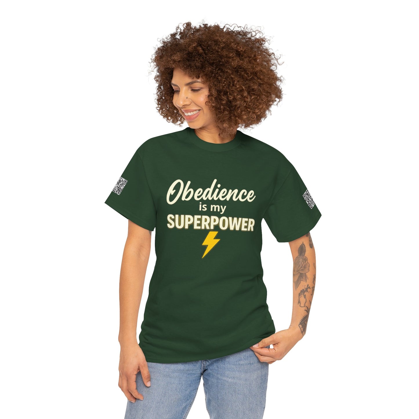 Obedience is My Superpower Tee, Inspirational T-Shirt, Faith-Based Cotton Tee, Perfect Gift for Graduations, Everyday Casual Wear