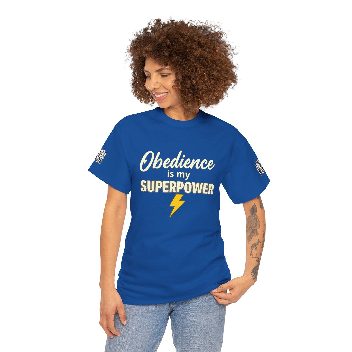Obedience is My Superpower Tee, Inspirational T-Shirt, Faith-Based Cotton Tee, Perfect Gift for Graduations, Everyday Casual Wear