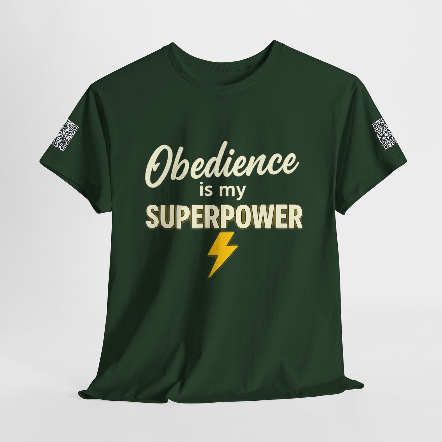 Obedience is My Superpower Tee, Inspirational T-Shirt, Faith-Based Cotton Tee, Perfect Gift for Graduations, Everyday Casual Wear