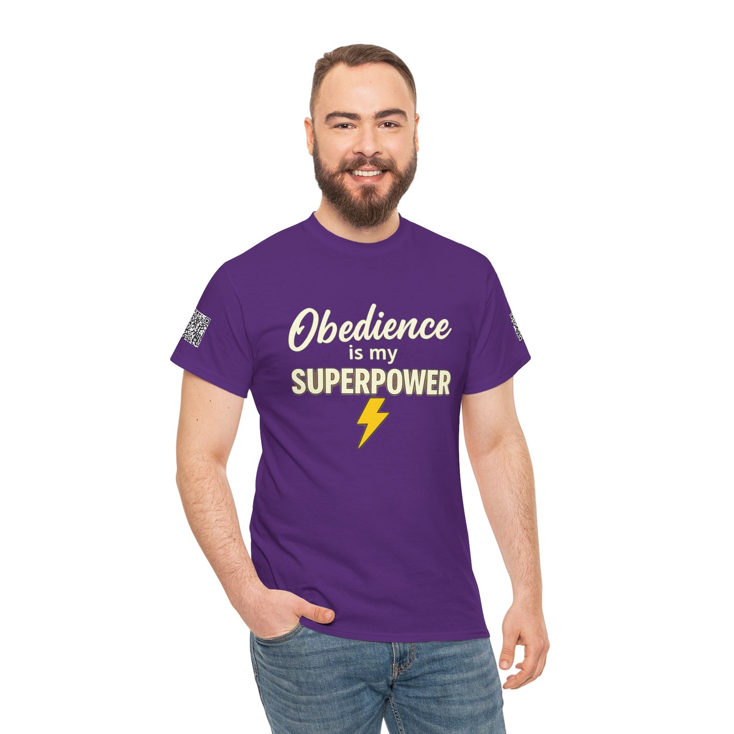 Obedience is My Superpower Tee, Inspirational T-Shirt, Faith-Based Cotton Tee, Perfect Gift for Graduations, Everyday Casual Wear