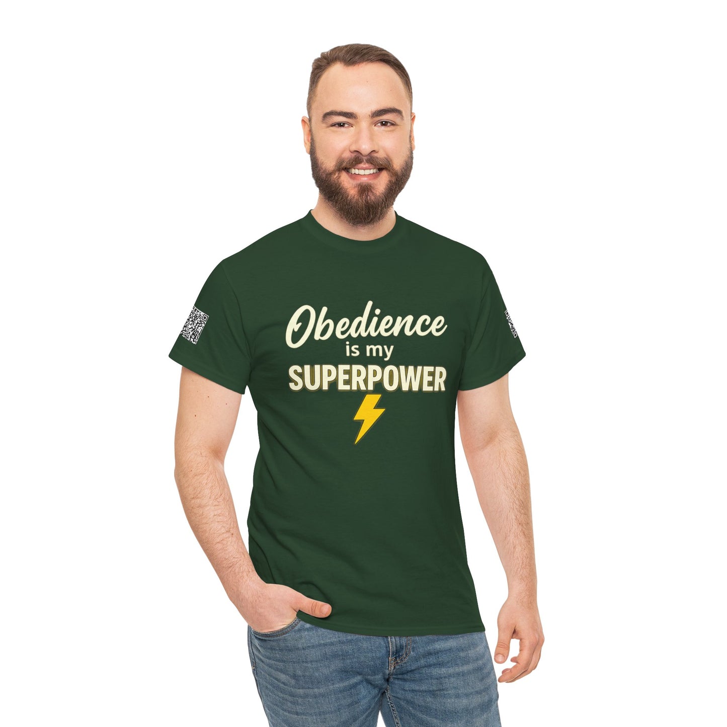 Obedience is My Superpower Tee, Inspirational T-Shirt, Faith-Based Cotton Tee, Perfect Gift for Graduations, Everyday Casual Wear