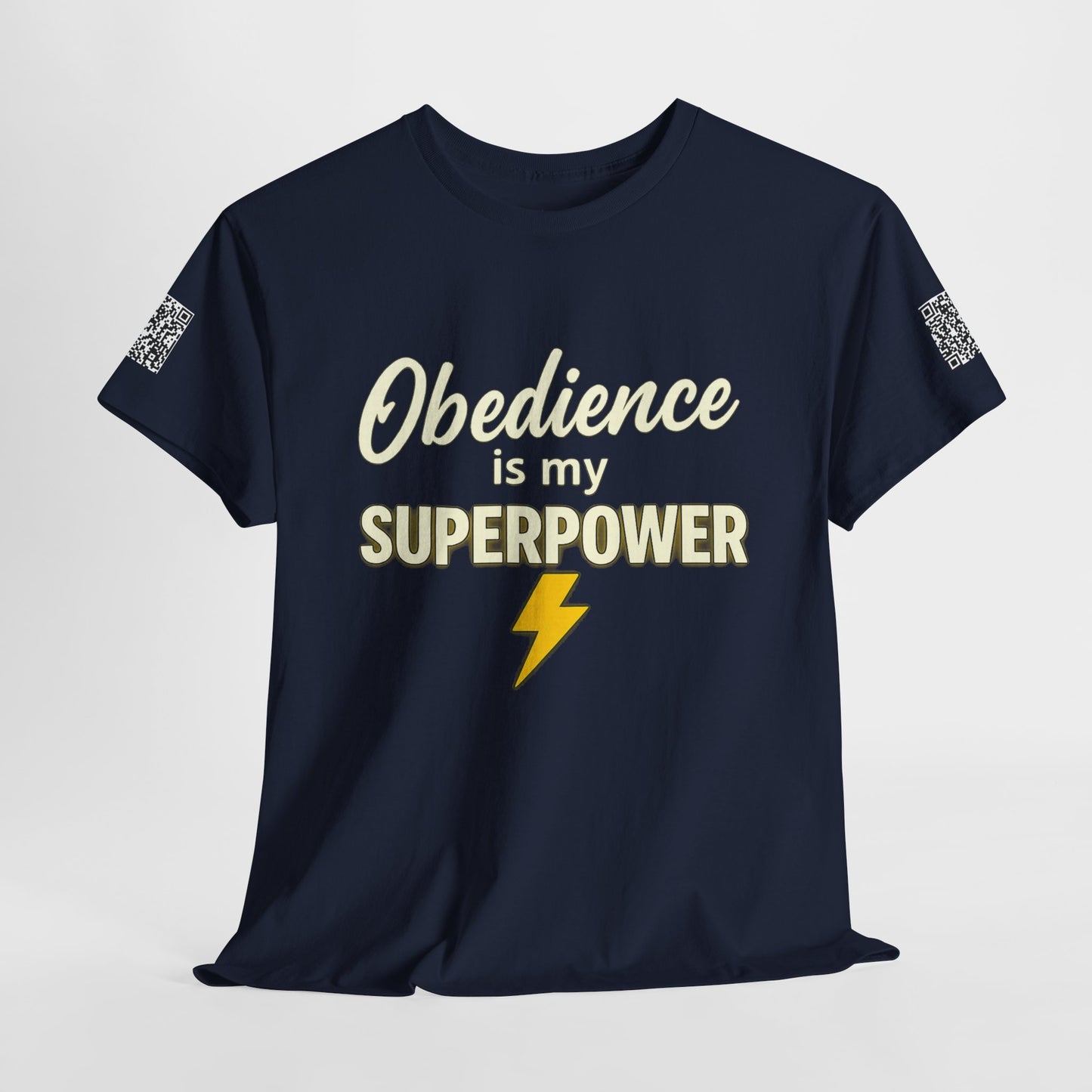 Obedience is My Superpower Tee, Inspirational T-Shirt, Faith-Based Cotton Tee, Perfect Gift for Graduations, Everyday Casual Wear