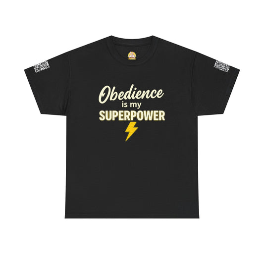 Obedience is My Superpower Tee, Inspirational T-Shirt, Faith-Based Cotton Tee, Perfect Gift for Graduations, Everyday Casual Wear