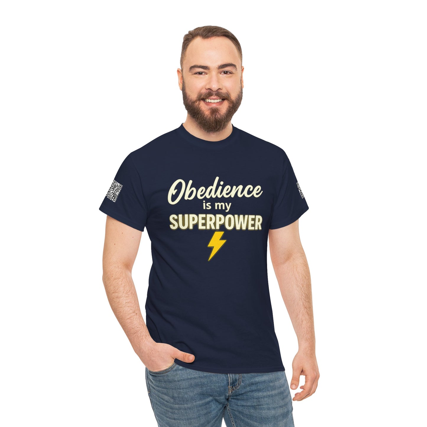 Obedience is My Superpower Tee, Inspirational T-Shirt, Faith-Based Cotton Tee, Perfect Gift for Graduations, Everyday Casual Wear