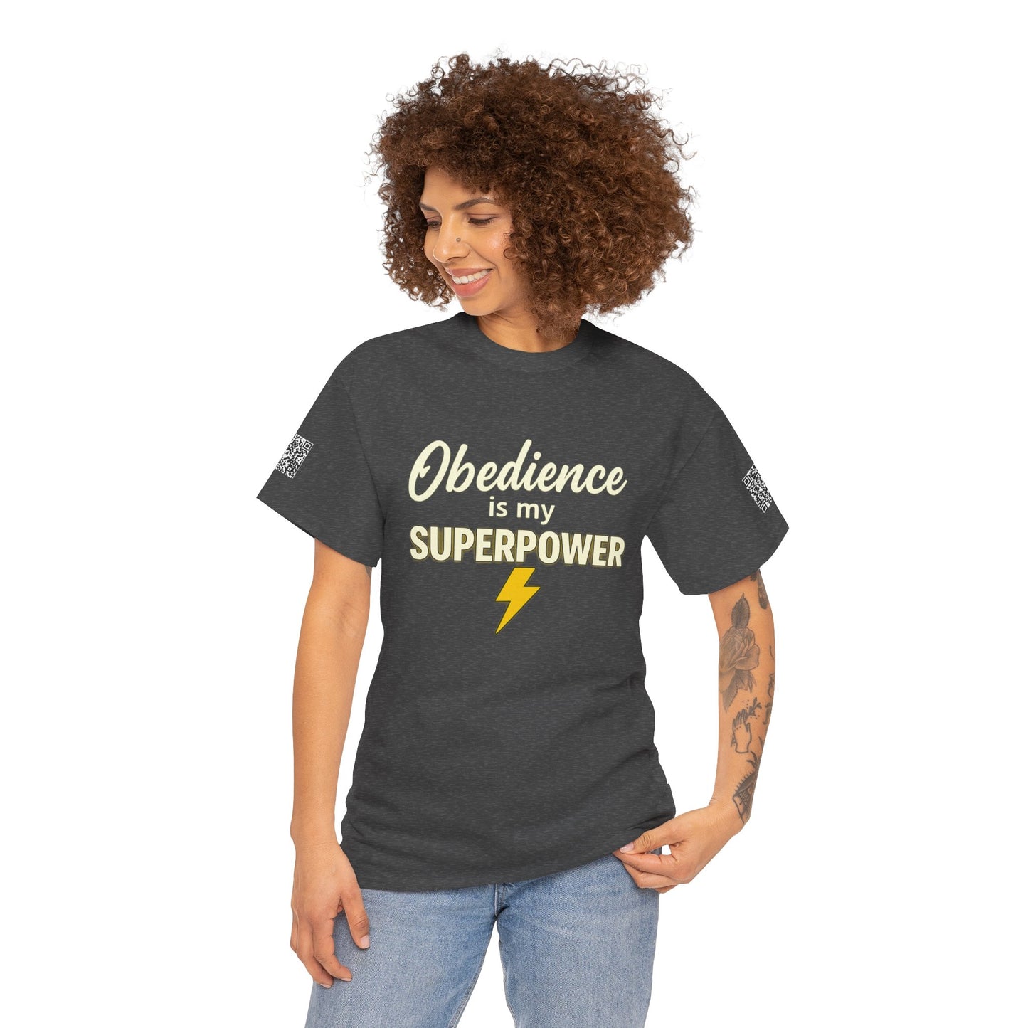 Obedience is My Superpower Tee, Inspirational T-Shirt, Faith-Based Cotton Tee, Perfect Gift for Graduations, Everyday Casual Wear