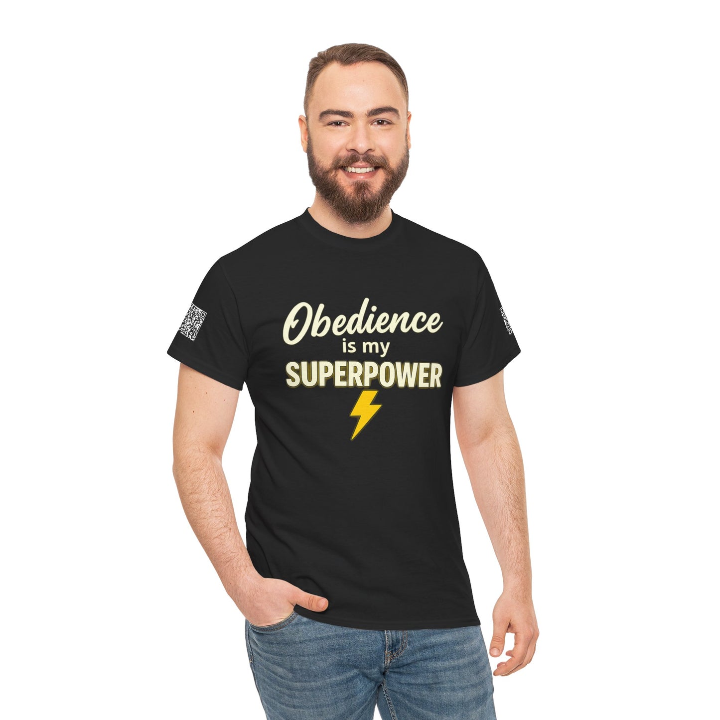 Obedience is My Superpower Tee, Inspirational T-Shirt, Faith-Based Cotton Tee, Perfect Gift for Graduations, Everyday Casual Wear