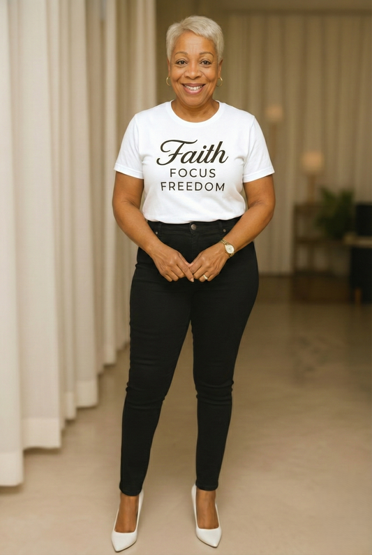 Faith • Focus • Freedom Tee — Pure White Edition